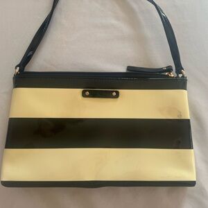 Kate Spade Black and Cream Striped Bag